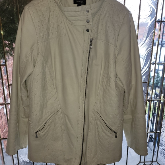 Danier Jackets & Blazers - Danier Cream Leather Jacket
